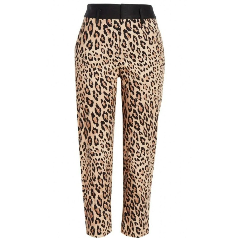 Frame Leopard Cheetah Print Tuxedo Pant Size 0 New $395